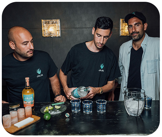 Elliot Tebele and co-founders at JAJA Tequila event.